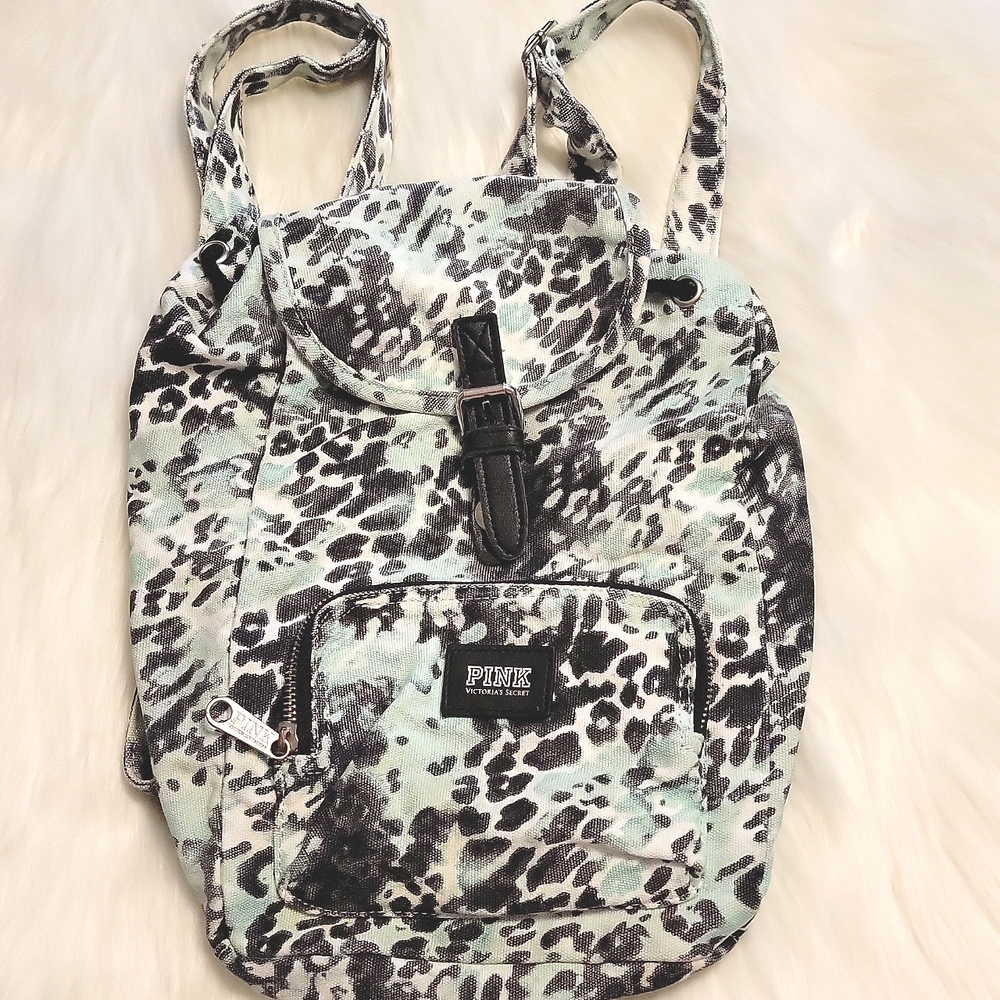 Pink V.S. Light Blue & Black Leopard Print Mini Backpack